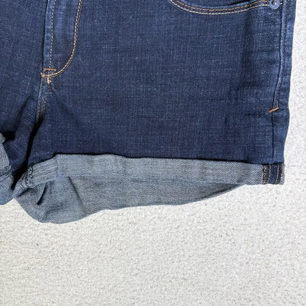 Abercrombie Fitch Denim Jean Shorts Womens 30 34” Waist Blue Dark Wash Cuffed